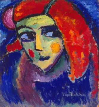  Jawlensky Pintura al %C3%B3leo - mujer pálida con cabello rojo 1912 Alexej von Jawlensky